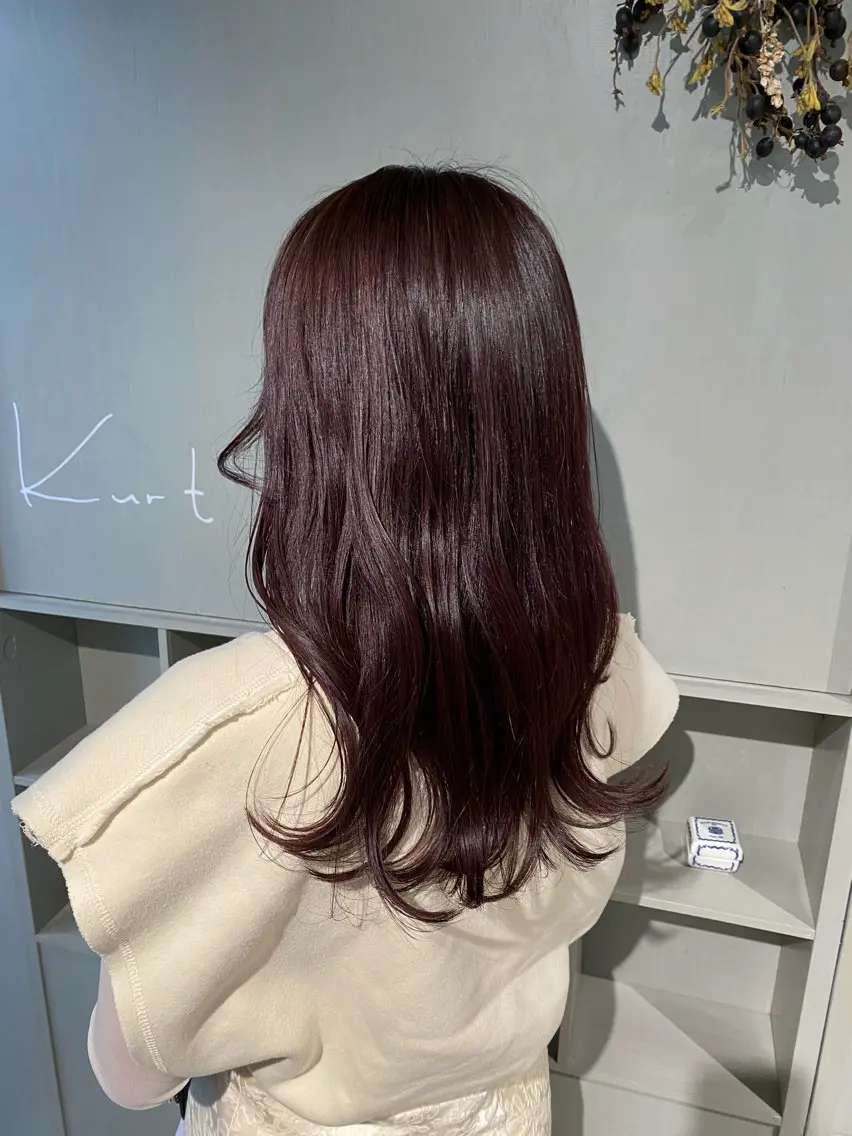 セミロング カラー ブラウンカラー レッドカラー レッドブラウン ヘアカラー トリートメント mei｜顔まわり ×透明感カラーのヘアスタイル