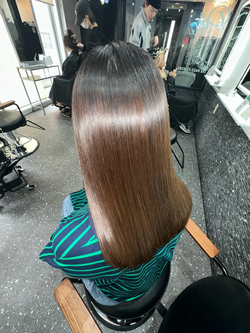 ロング パーマ カット 縮毛矯正 トリートメント 髪質改善⭐️縮毛矯正 中野⭐️Rinaのヘアスタイル