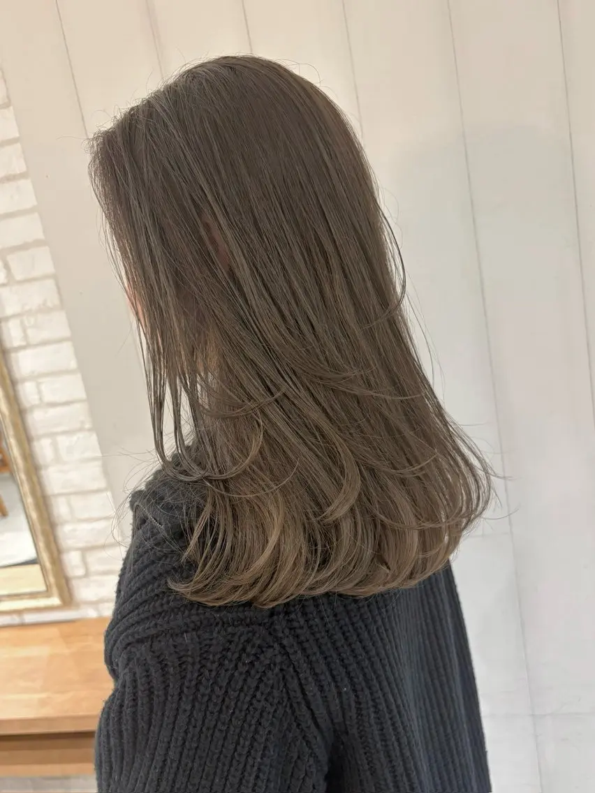ミディアム カラー ヘアアレンジ カット ヘアカラー トリートメント ヘアセット ブリーチなし透け感/ マンツーマン/Ryoのヘアスタイル