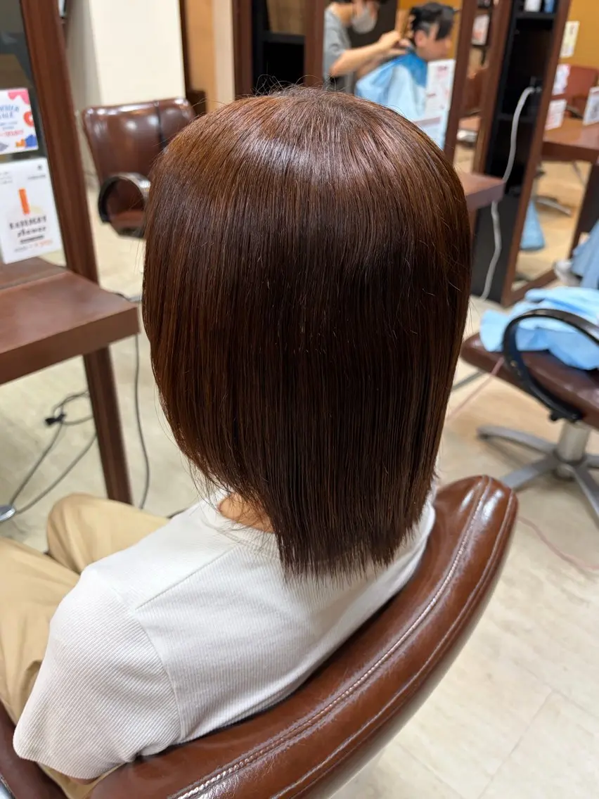 ミディアム カラー ヘアカラー 西村 瑠菜のヘアスタイル