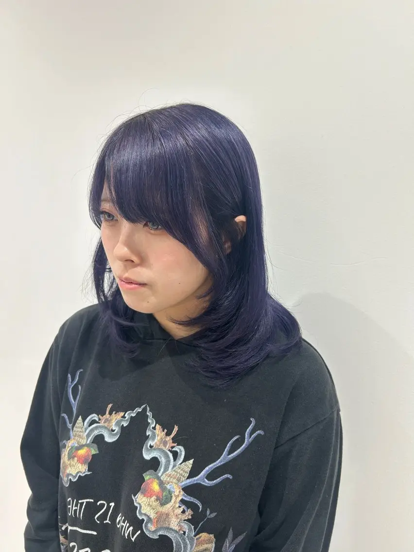 セミロング カラー パープルカラー カット ヘアカラー トリートメント ダブルカラー 🩷Rio🩷のヘアスタイル