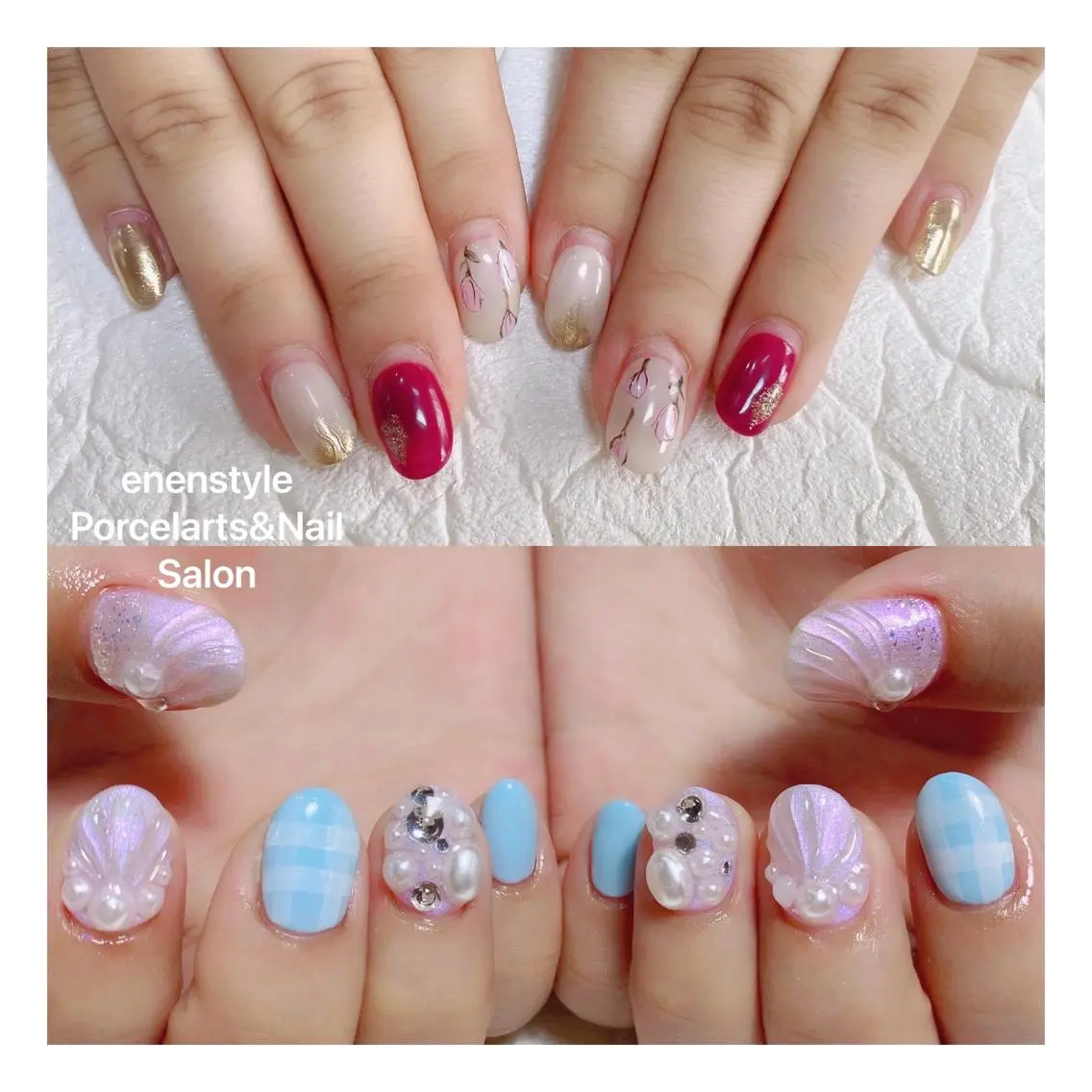 ミディアム ネイル ハンドネイル 🐾enen style 🐾のネイルデザイン