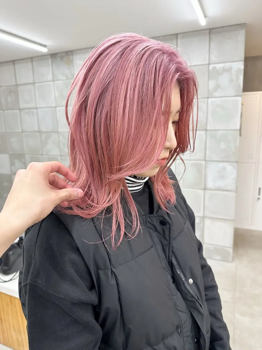ミディアム カラー カット ヘアカラー パーマ /レイヤー 榛地渉馬 /矢場町のヘアスタイル