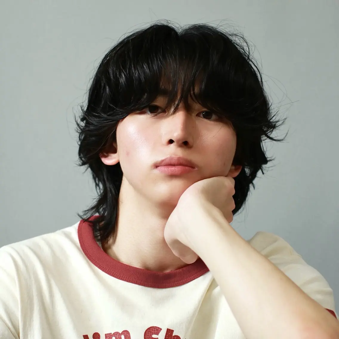 ミディアム パーマ メンズ パーマ 韓国ヘアADOR HARUKIのヘアスタイル