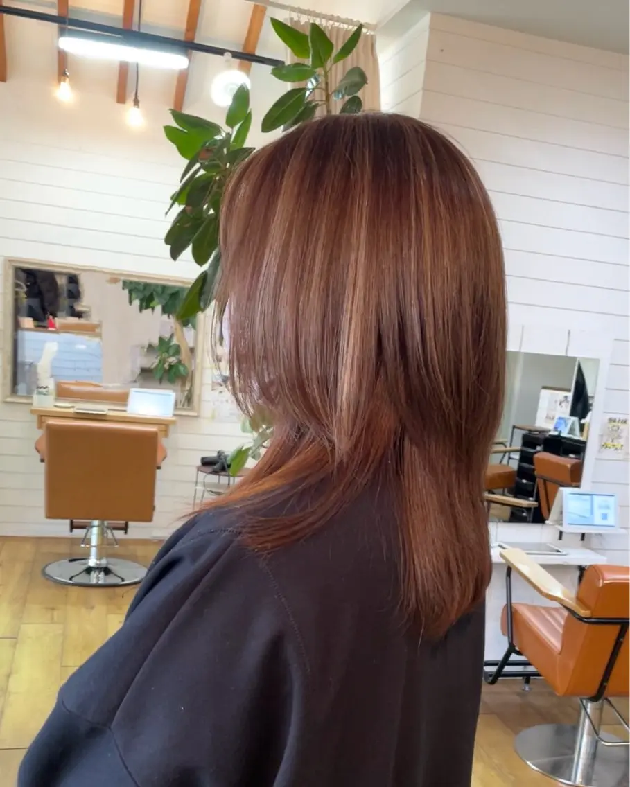 セミロング ハイライト 奥田 誠司のヘアスタイル