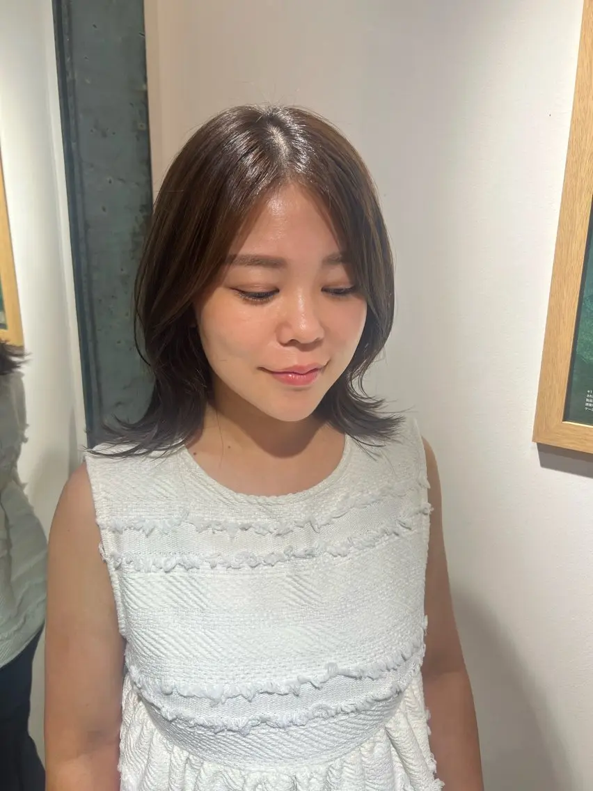セミロング くびれヘア レイヤーカット 似合わせカット レイヤー/似合わせ カット横川夕華🫧のヘアスタイル