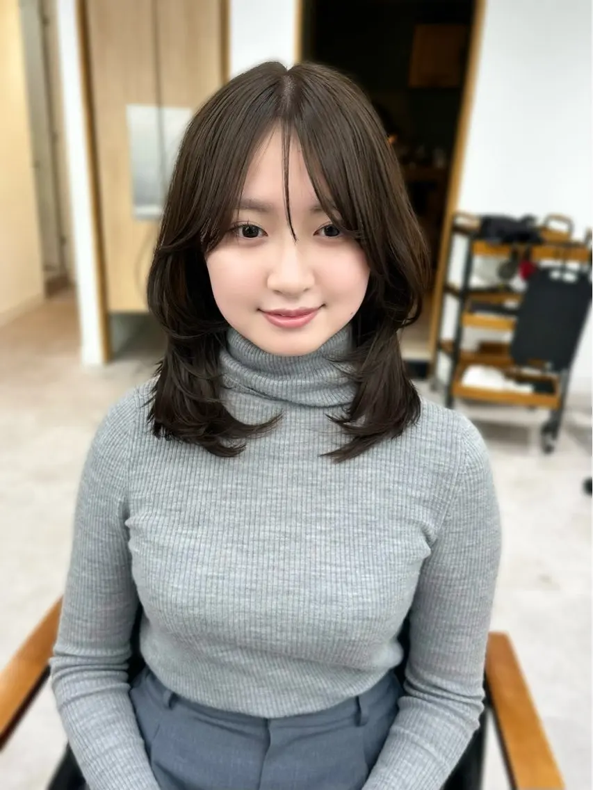 ミディアム カラー パーマ ヘアアレンジ メンズ キッズ カット ヘアカラー 骨格補正カット/ レイヤー🌿JUNのヘアスタイル