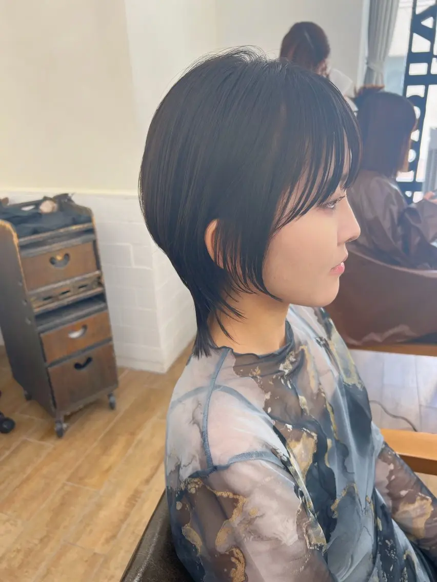 ショート レイヤーカット ショートヘア ウルフカット ウルフレイヤー カット パーマ/ハイライト 💙鶴岡 愛💙のヘアスタイル
