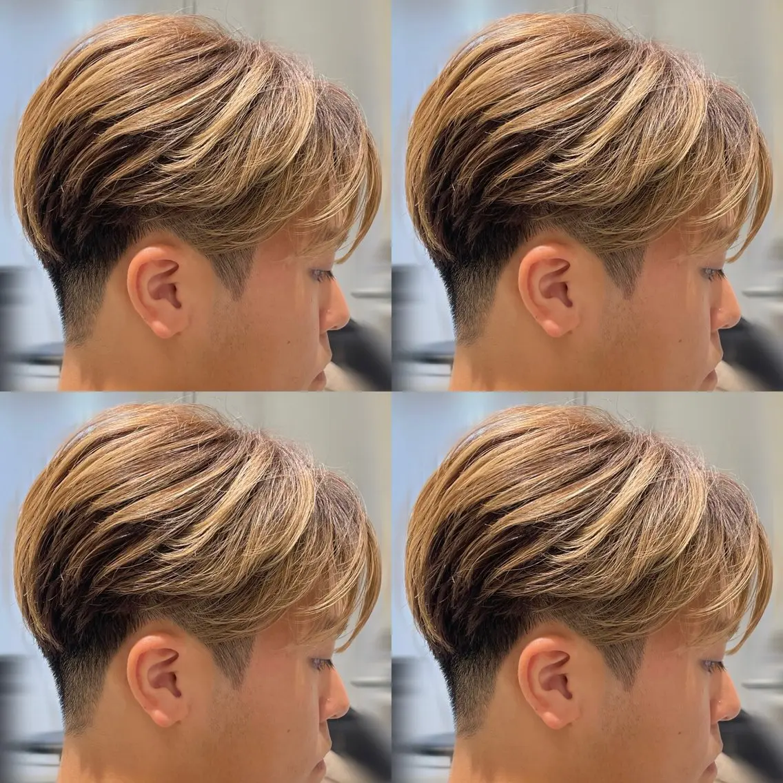 ショート カラー メンズ ブリ—チ🌈カラ— 🌀パ—マ🌿ちえのヘアスタイル