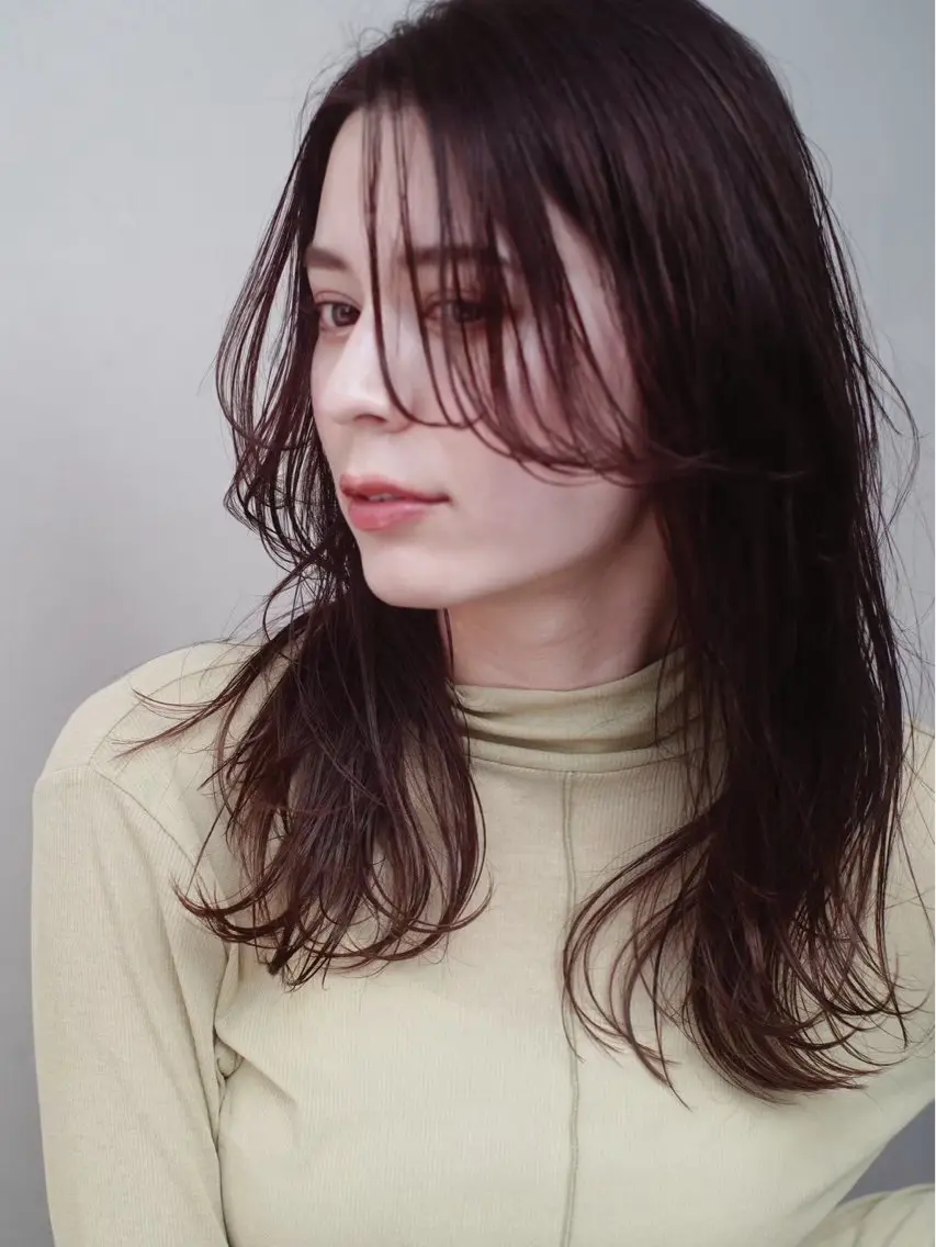 ロング カラー ヘアアレンジ カット ヘアカラー OPUSダブルカラー ケアブリーチのヘアスタイル