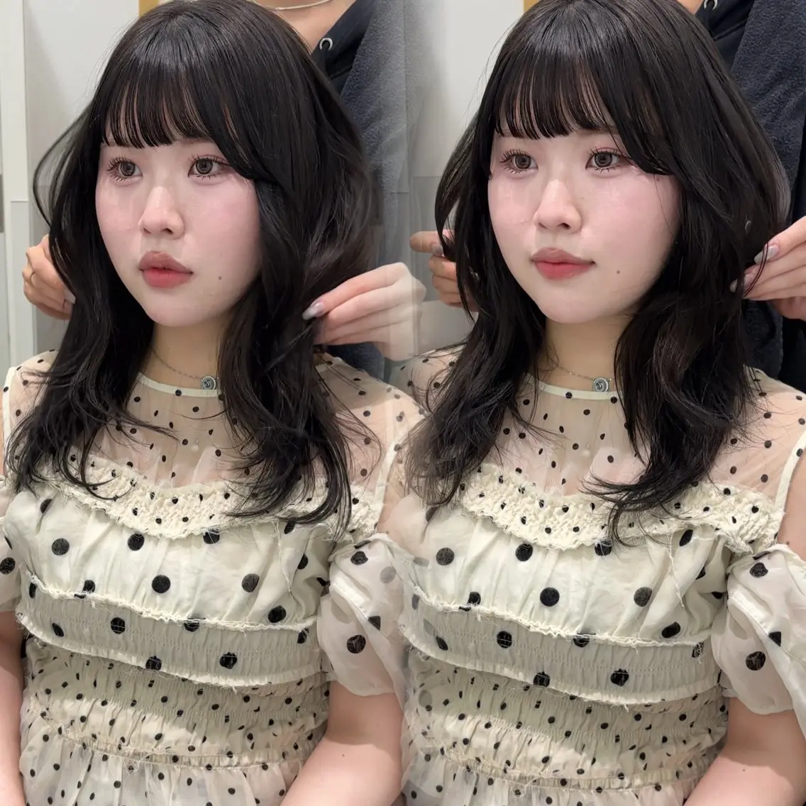 セミロング 盛れる透明感カラー momokaのヘアスタイル