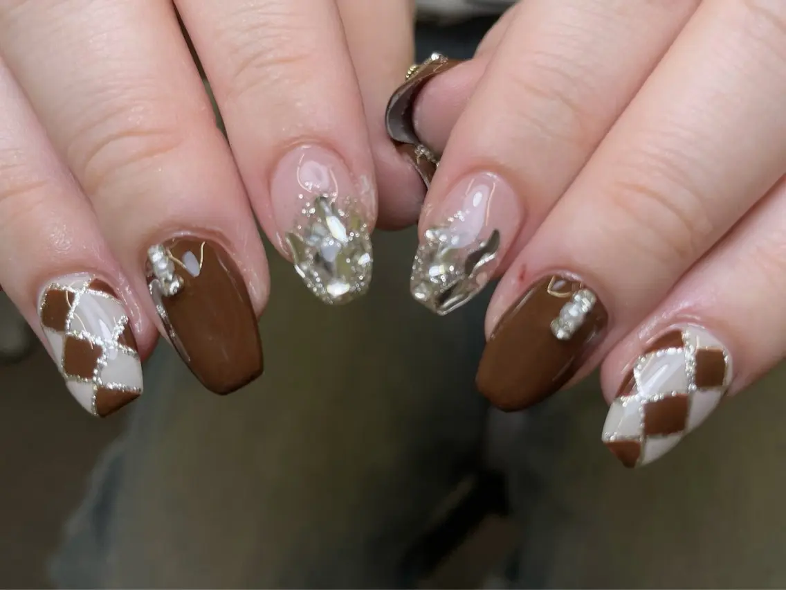 ネイル オーロラネイル 長さ出し フレンチネイル ジェルネイル ガラスフレンチ ハンドネイル Rela・S NAILのネイルデザイン
