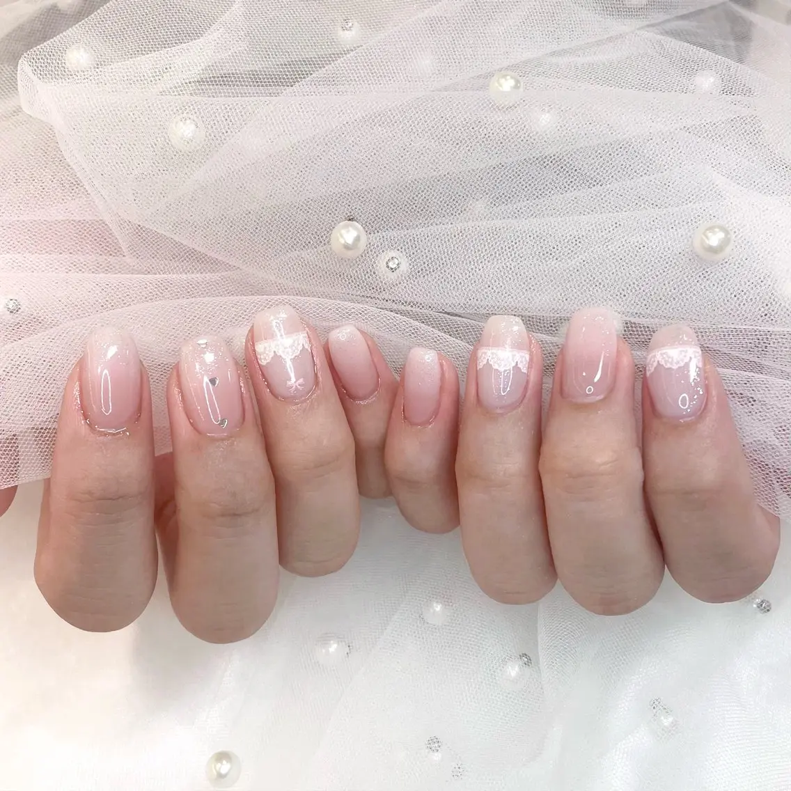ネイル レース ハンドネイル Tsuki🌙/渋谷 /パラジェルのネイルデザイン