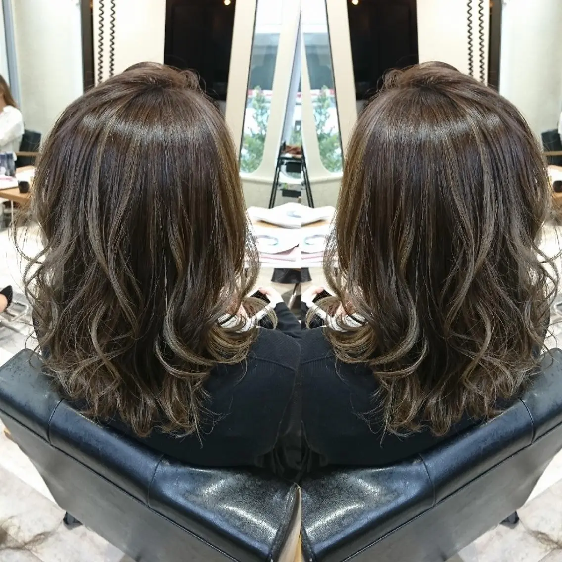 ミディアム カラー カット トリートメント 艶カラー/インナー /グラデ/大西小百合のヘアスタイル