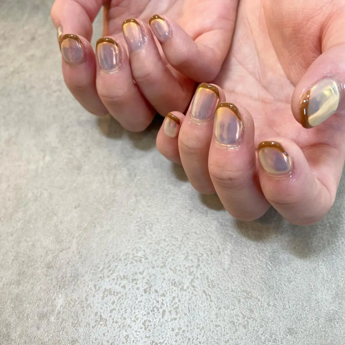 ネイル オーロラネイル フレンチネイル ラメ(グリッター) Nail Salon Gummi.のネイルデザイン