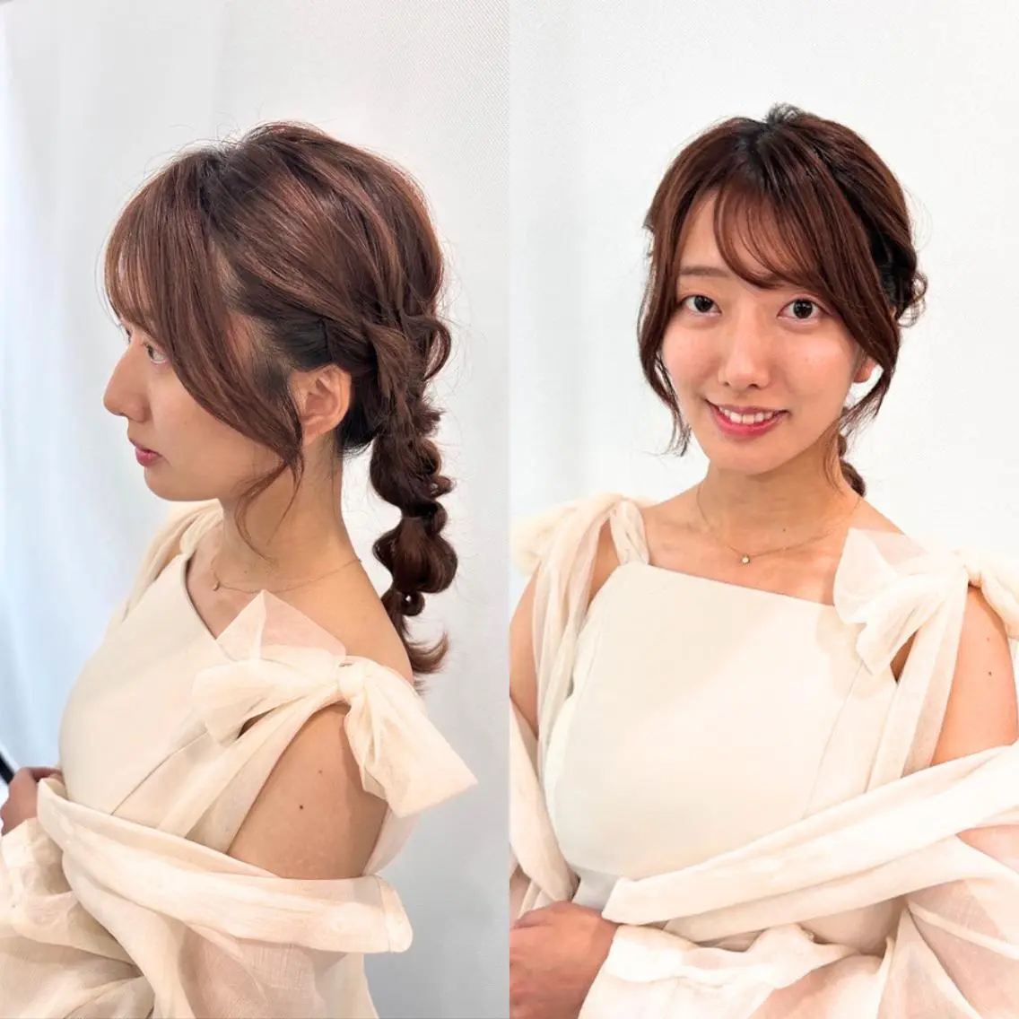 ロング ヘアアレンジ 結婚式・ブライダル レッドブラウン Endearing 銀座/レイヤーカットのヘアスタイル