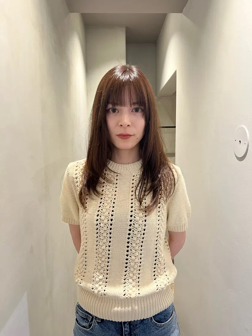 ミディアム カラー カット ヘアカラー トリートメント 平尾/高宮/艶カラー /ハイライト/綜一郎のヘアスタイル