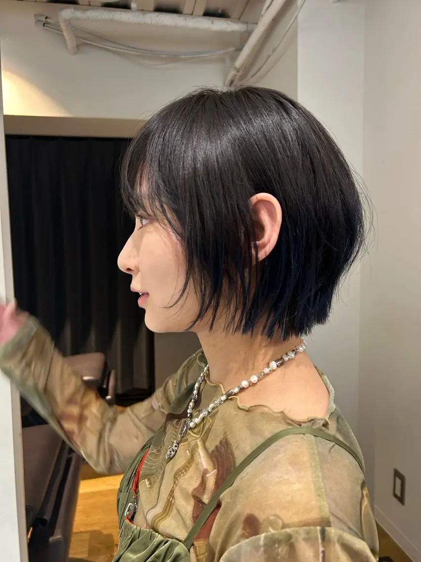 ショート 顔周りカット カット ヘアカラー ボブ/レイヤー ケンショウのヘアスタイル