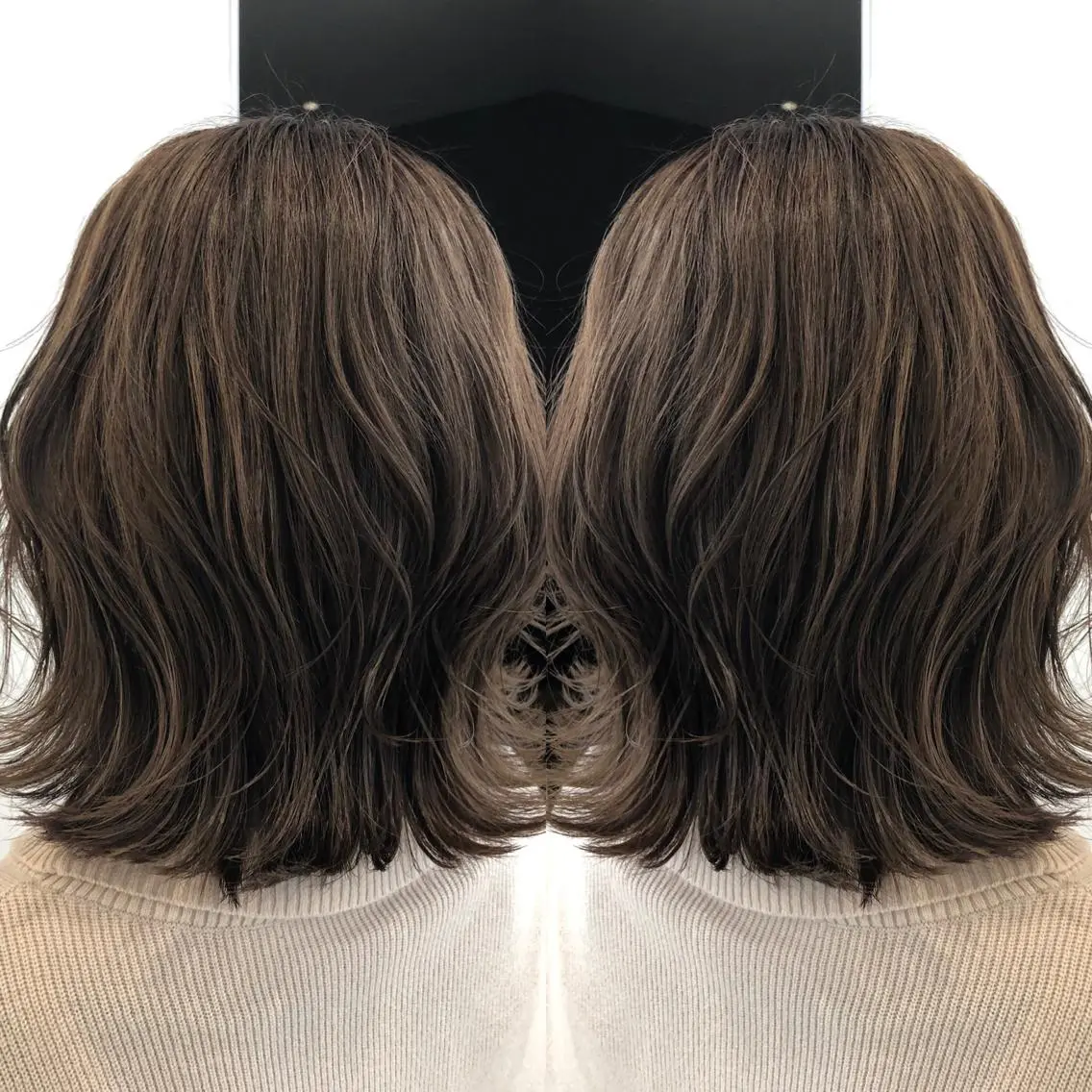 ミディアム カラー 外ハネヘア 天野 涼のヘアスタイル
