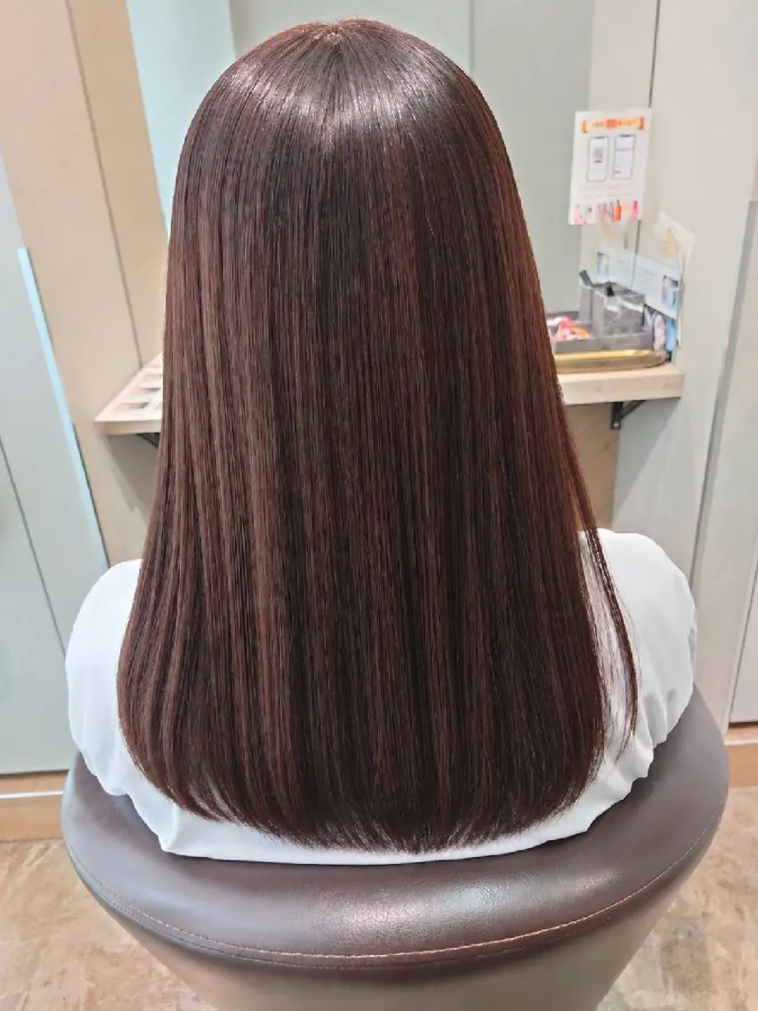 セミロング ケアカラー 髪質改善 トリートメント 髪質改善/艶髪/ シノハラ✨縮毛矯正のヘアスタイル