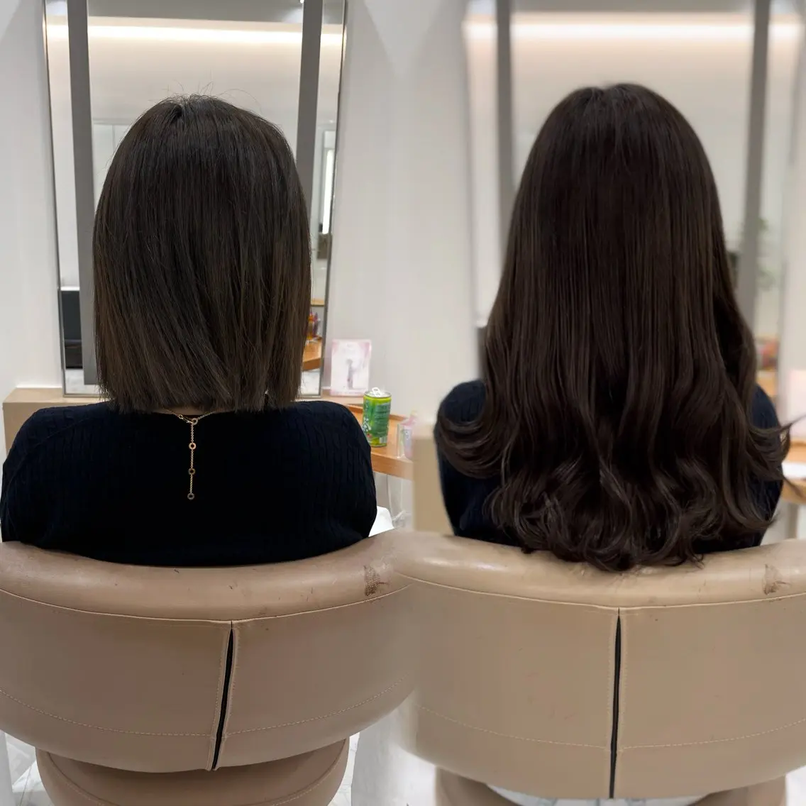 セミロング シールエクステ エクステ カット ヘアカラー エクステ 赤み消し透明感カラー オオヤマのヘアスタイル