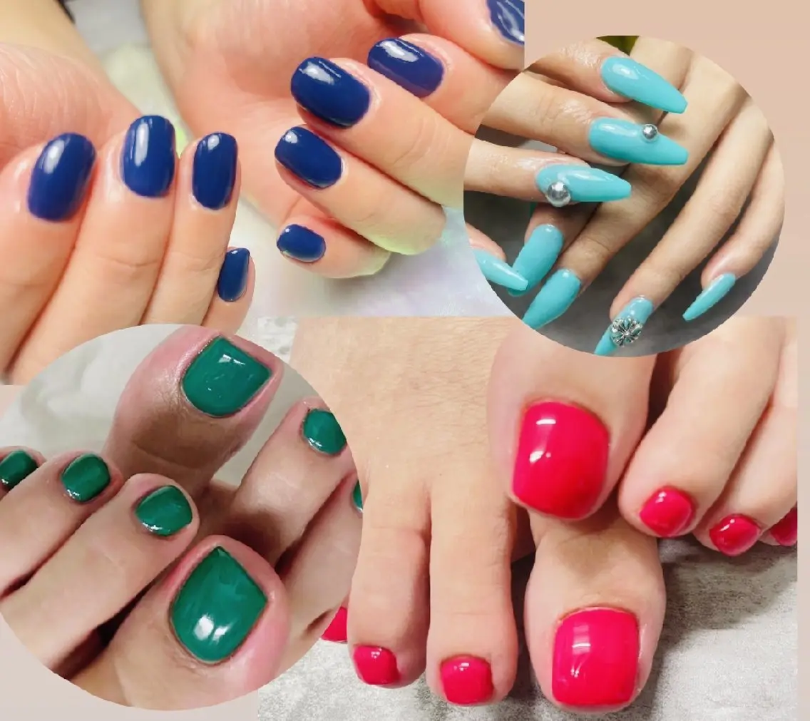 フット👣ハンド💅セット😲ワンカラーネイルの写真