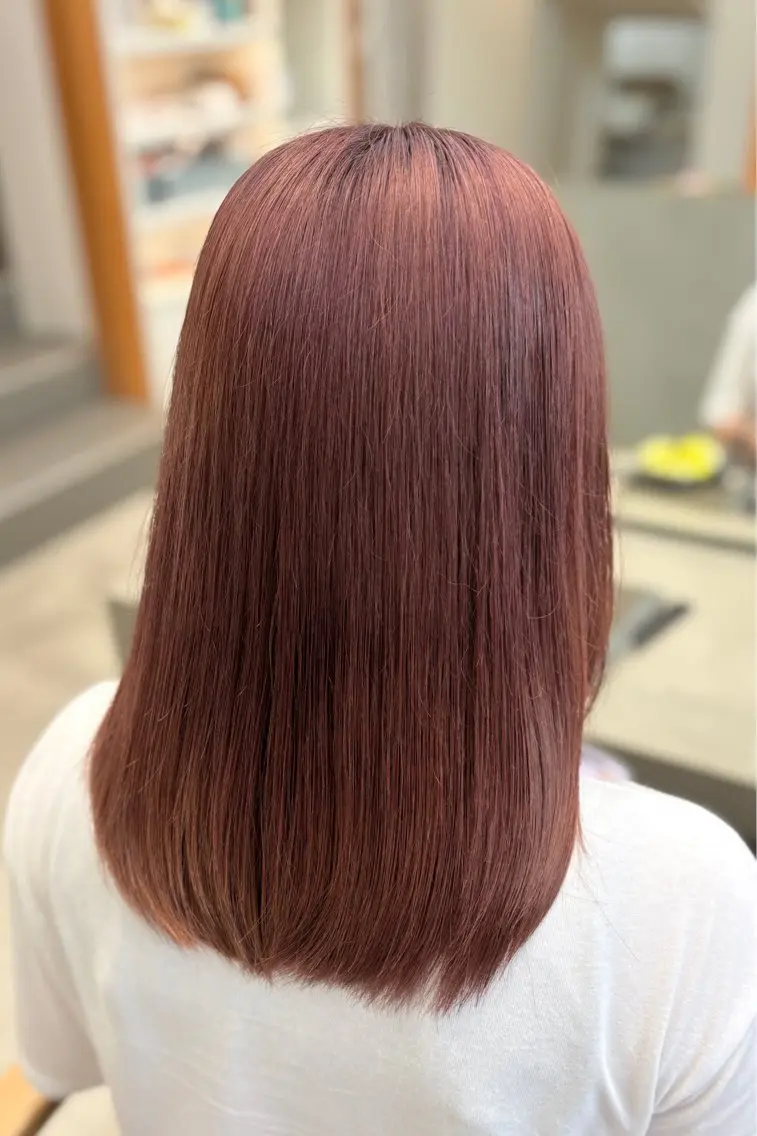ミディアム カラー ピンクカラー TEMIL HAIR 愛莉のヘアスタイル