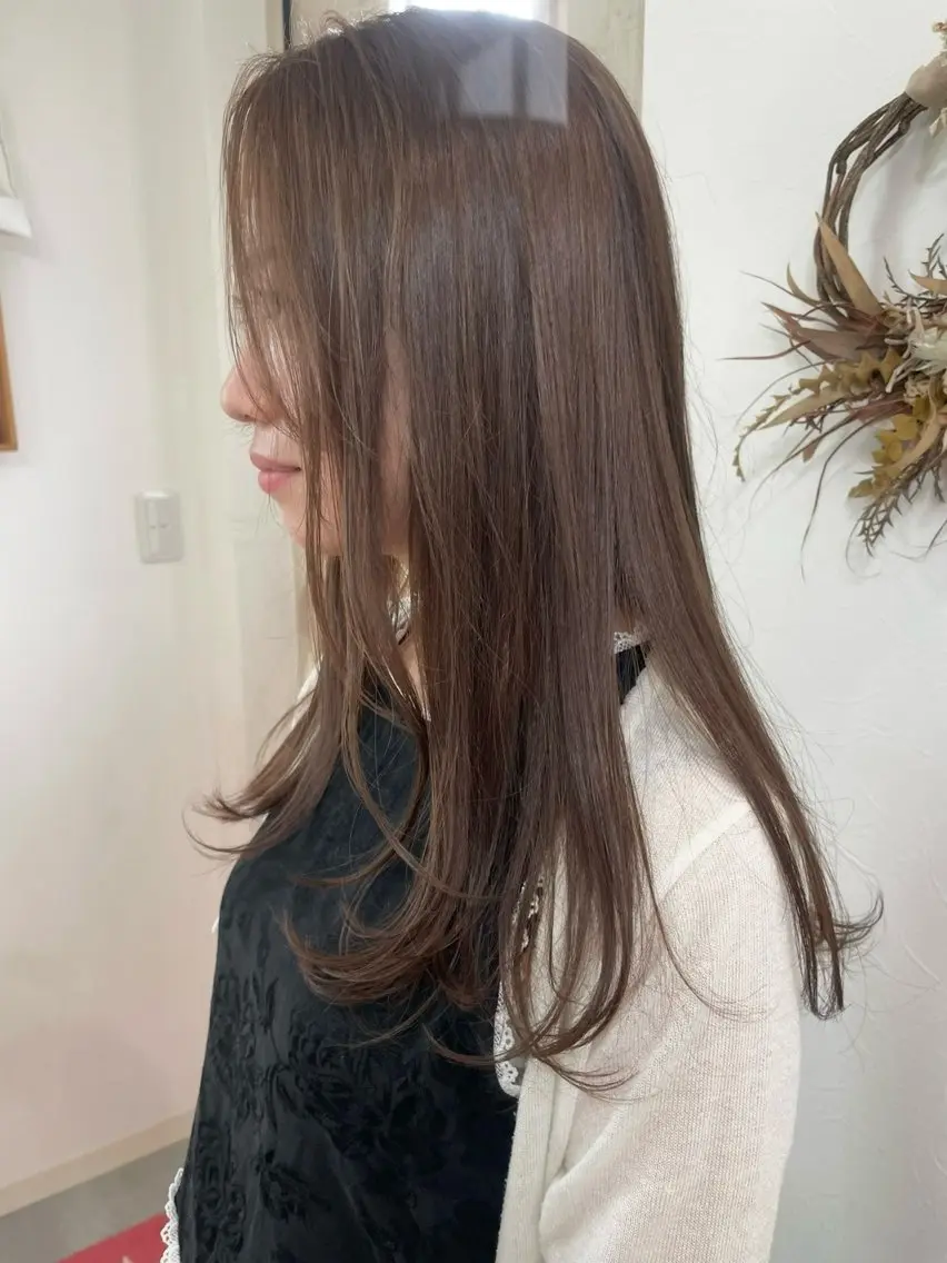 セミロング ヘアカラー トリートメント キノシタ マユのヘアスタイル