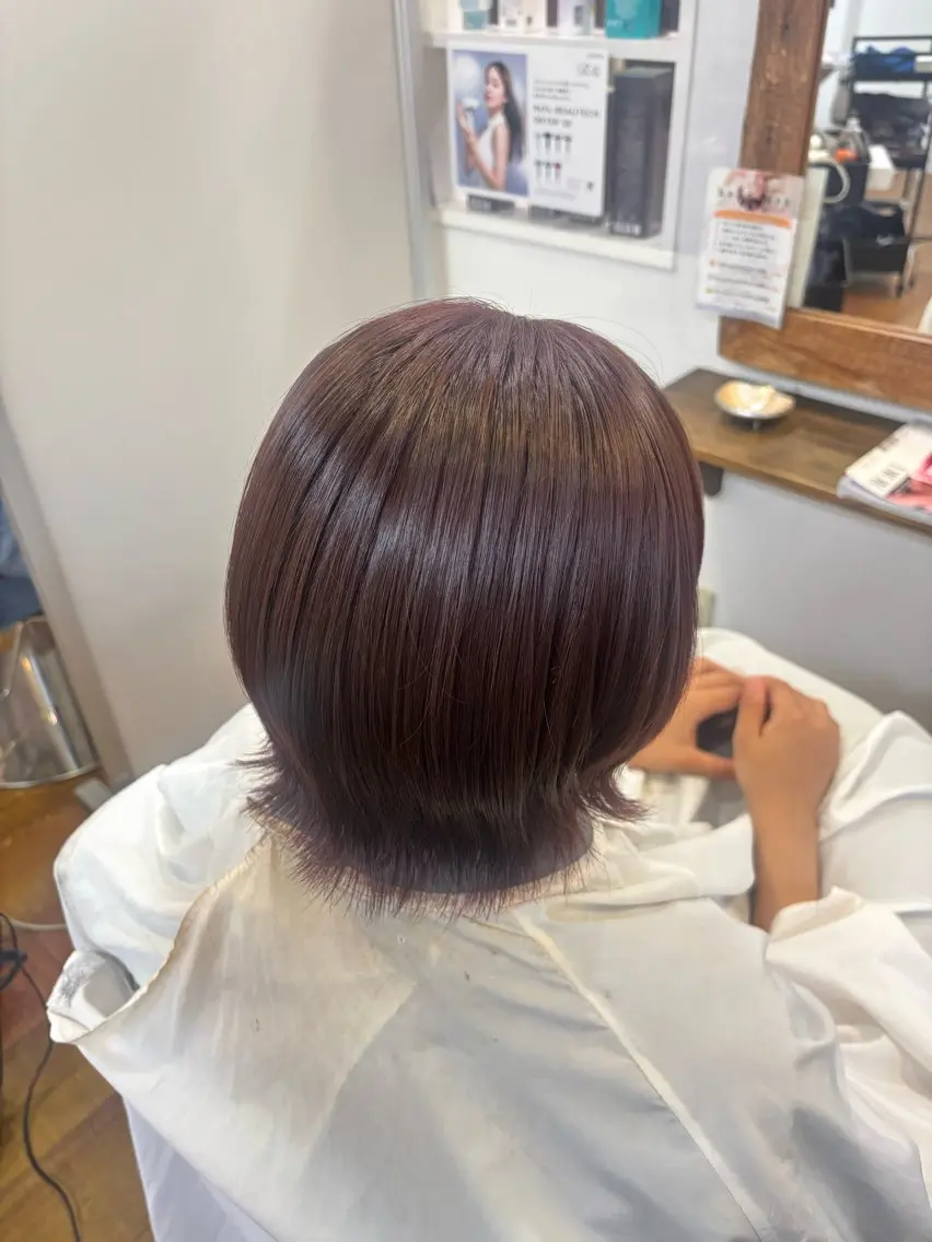 カラー ブラウンカラー ピンクカラー ヘアカラー トリートメント 山本雪羽/ エアービジューのヘアスタイル