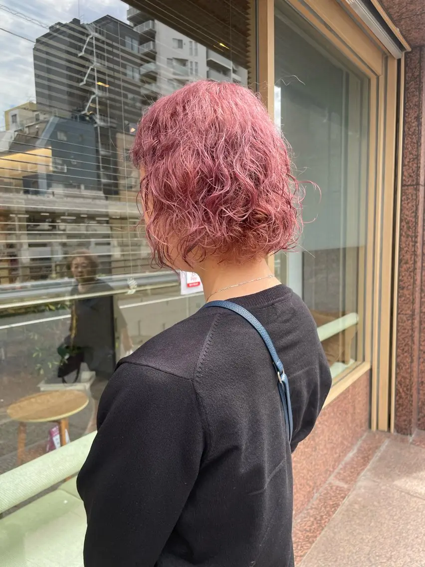 ショート カラー ブリーチ ピンクカラー 髪質改善/Bloss om🌷高橋沙衣のヘアスタイル