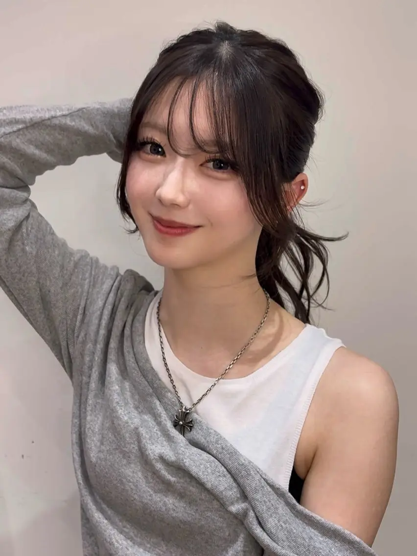 ロング ハッシュカット🖤✨ 顔周り/韓国ヘアのヘアスタイル