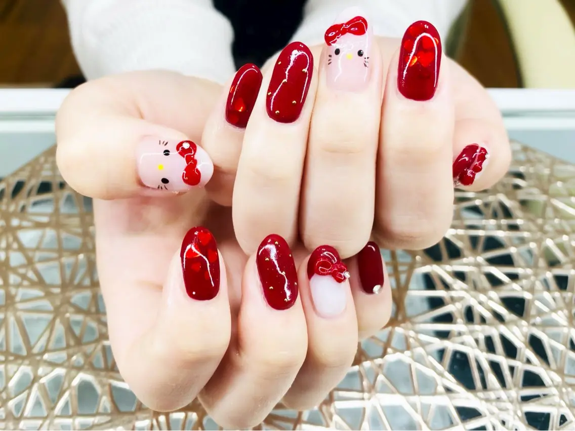 ネイル バレンタイン ハンドネイル ネイルサロン nail_upのネイルデザイン