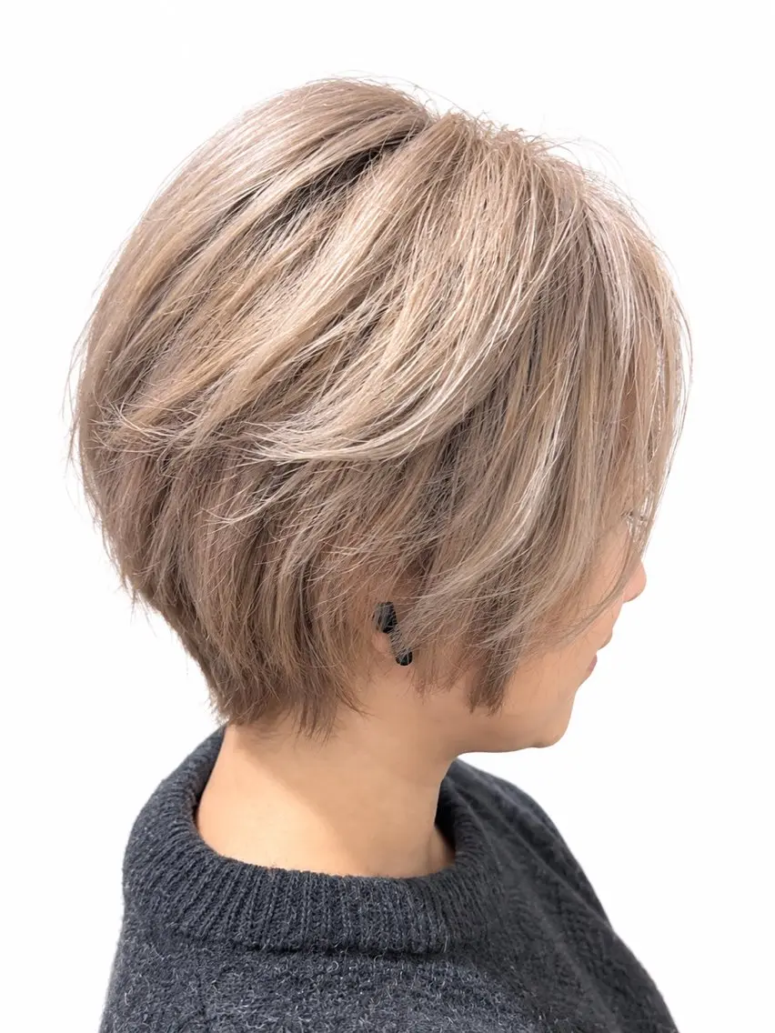 ショート 堀江｜髪質改善 ×透明感カラー｜松浦のヘアスタイル