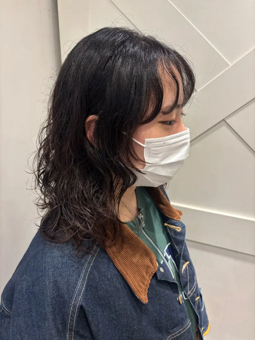 ミディアム パーマ カット パーマ ゆるふわパーマ🌼 アレンジ🌼リョウカのヘアスタイル