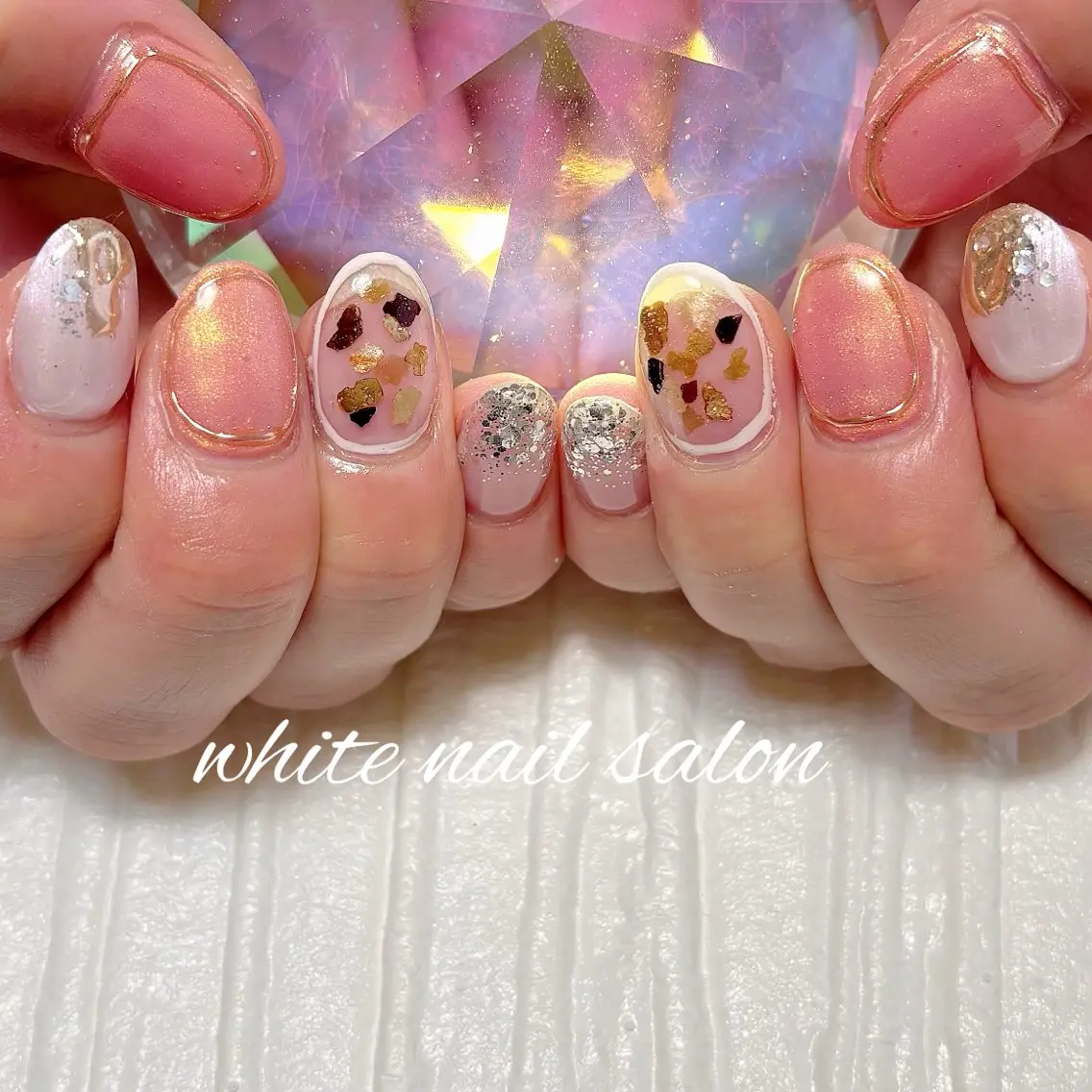 ネイル フットネイル ラメ(グリッター) ハンドネイル white nail salonのネイルデザイン