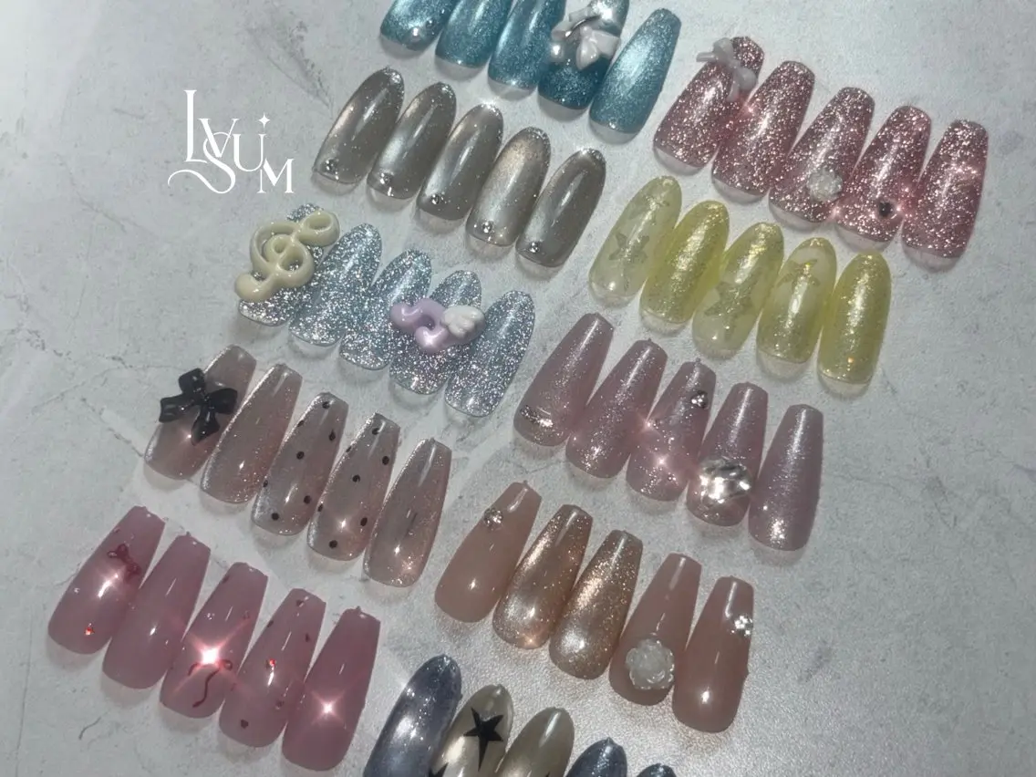 ネイル リボン シンプルネイル ハンドネイル lvsum nailのネイルデザイン