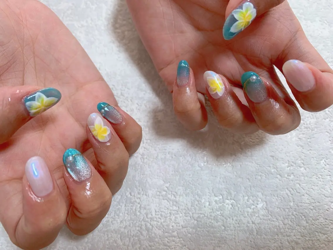 ネイル ジェルネイル 韓国ネイル マグネットネイル メンズネイル パラジェル kiki nail たまプラーザのネイルデザイン