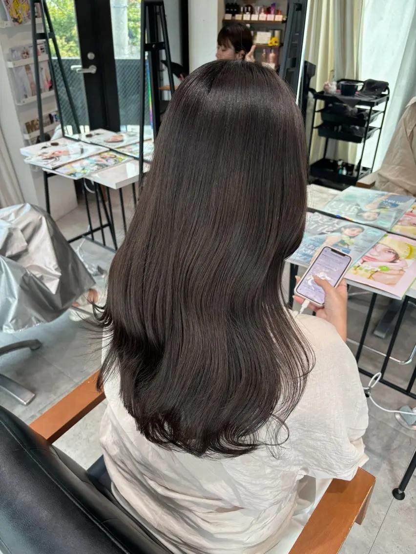 ロング カラー 透明感カラー グレージュ オリーブグレージュ オリーブグレー ‎Lby home 🪽mikuのヘアスタイル