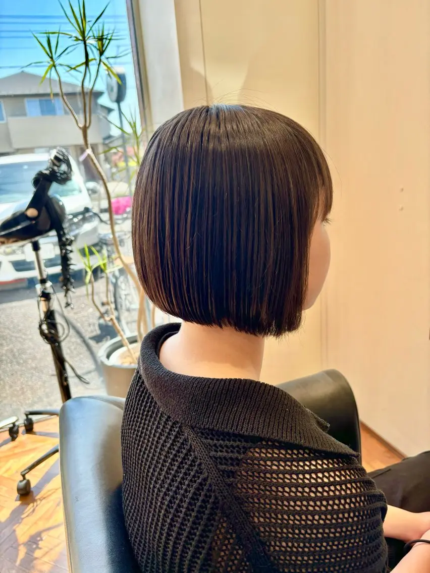 ショート ボブ ショートヘア 縮毛矯正 ショート✖️縮毛矯正 ✂️秋山知穂✂️のヘアスタイル