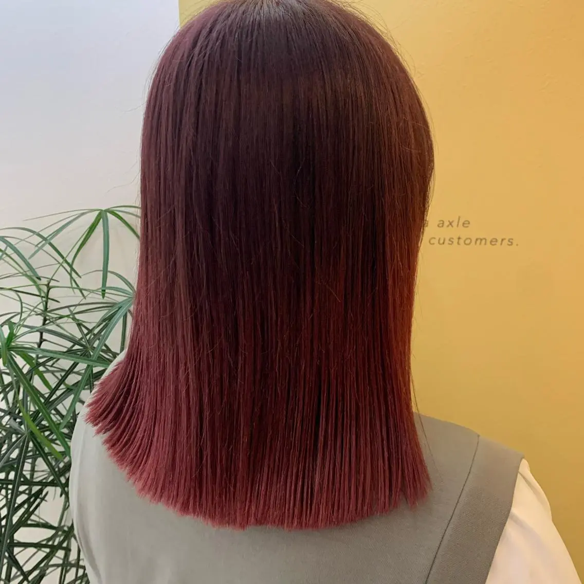 ミディアム カラー レッドカラー カット ヘアカラー トリートメント hubhair レイヤー/透明感のヘアスタイル