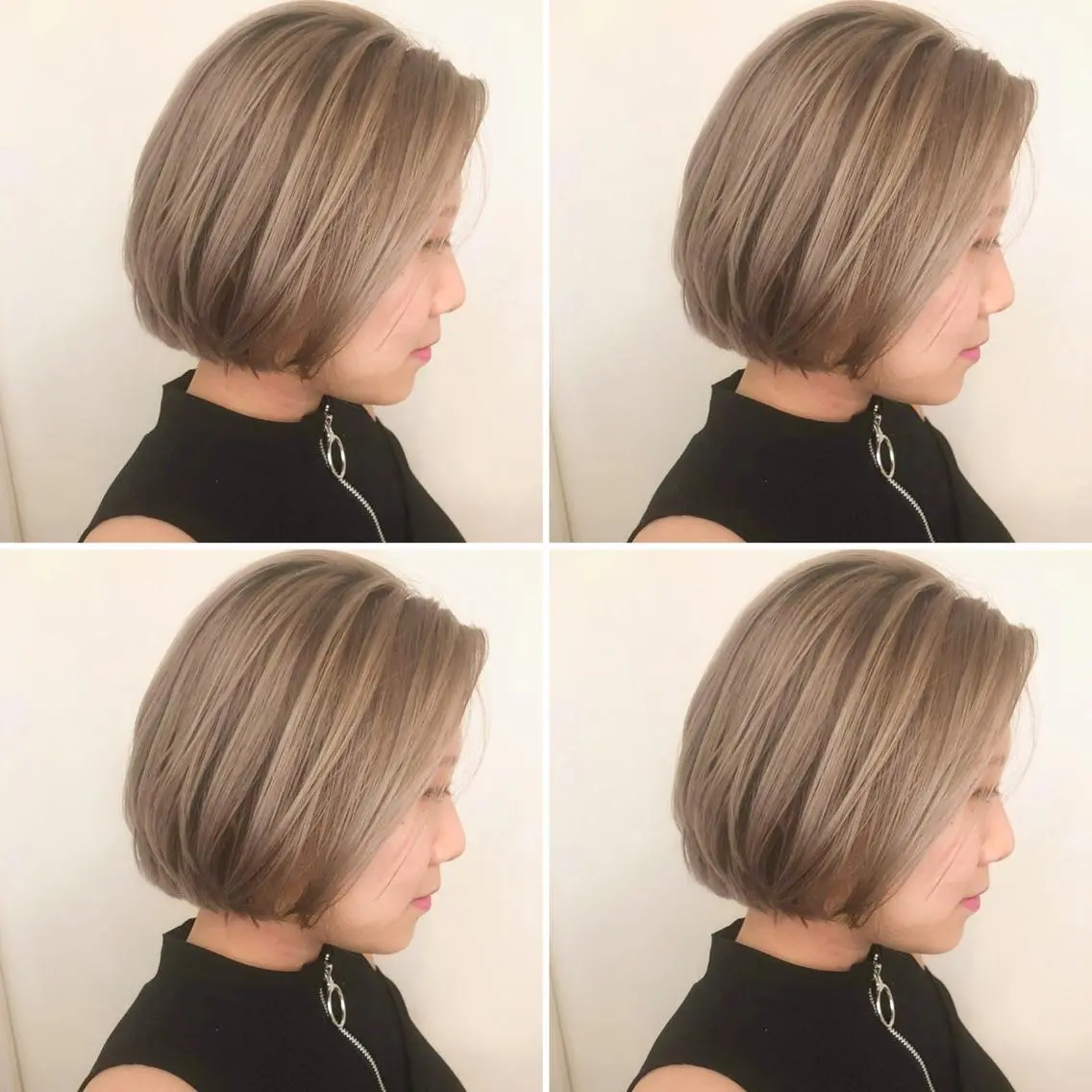 ミディアム カラー ヘアアレンジ ブリーチ ブロンド ケアブリーチ 透明感カラー カット ヘアカラー トリートメント 竹内啓太 ボブのヘアスタイル