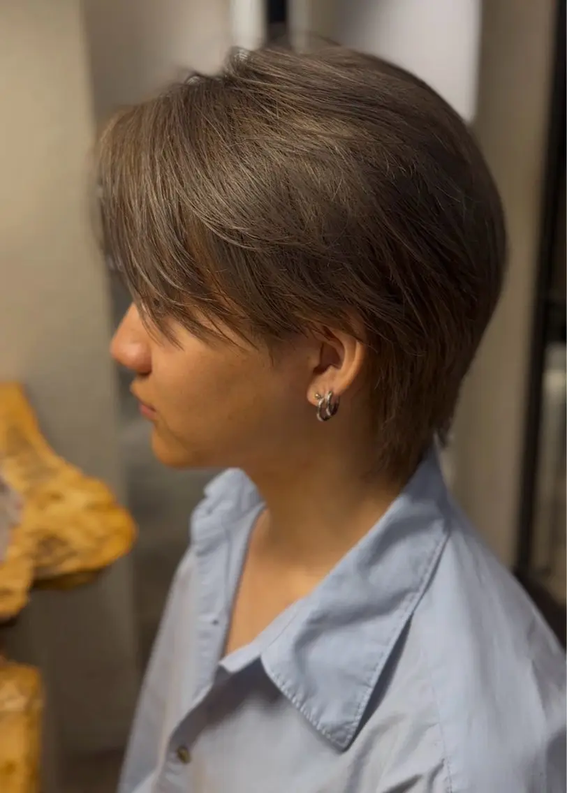 ショート カラー ヘアカラー トリートメント 透明感カラー 渋谷美容師みひろのヘアスタイル