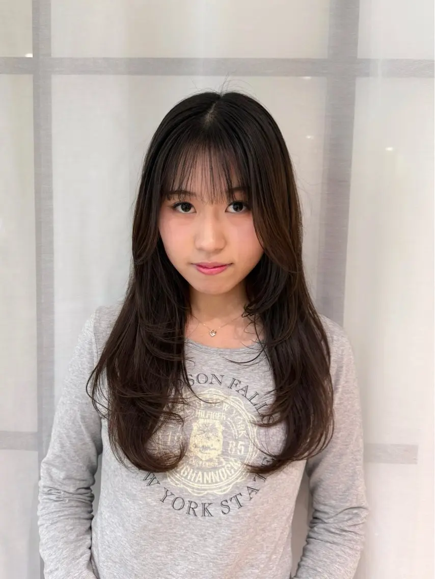 ロング 顔まわりレイヤー 顔周りカット レイヤーカット カット nana/ボブ/ レイヤー/梅田のヘアスタイル