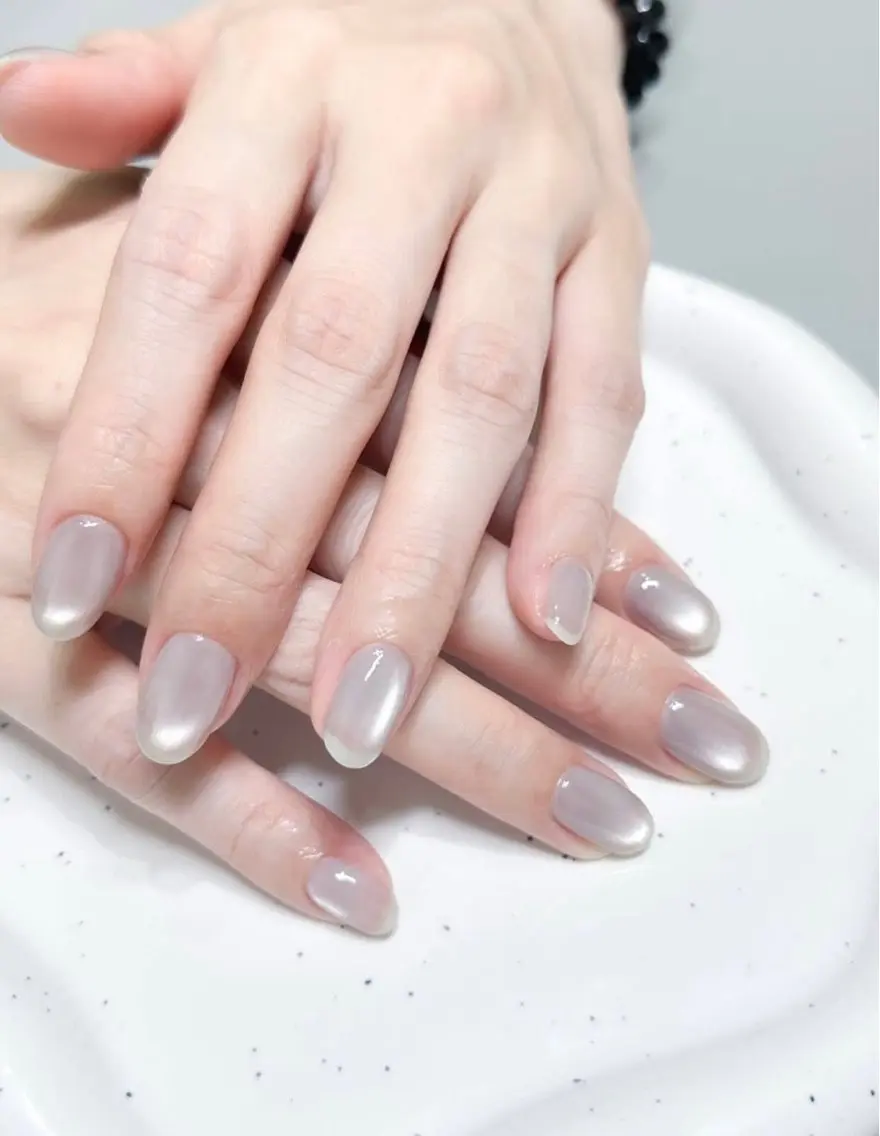 ネイル チークネイル ドット フレンチネイル グラデーション 韓国ネイル ハンドネイル Minette nailrinrinのネイルデザイン