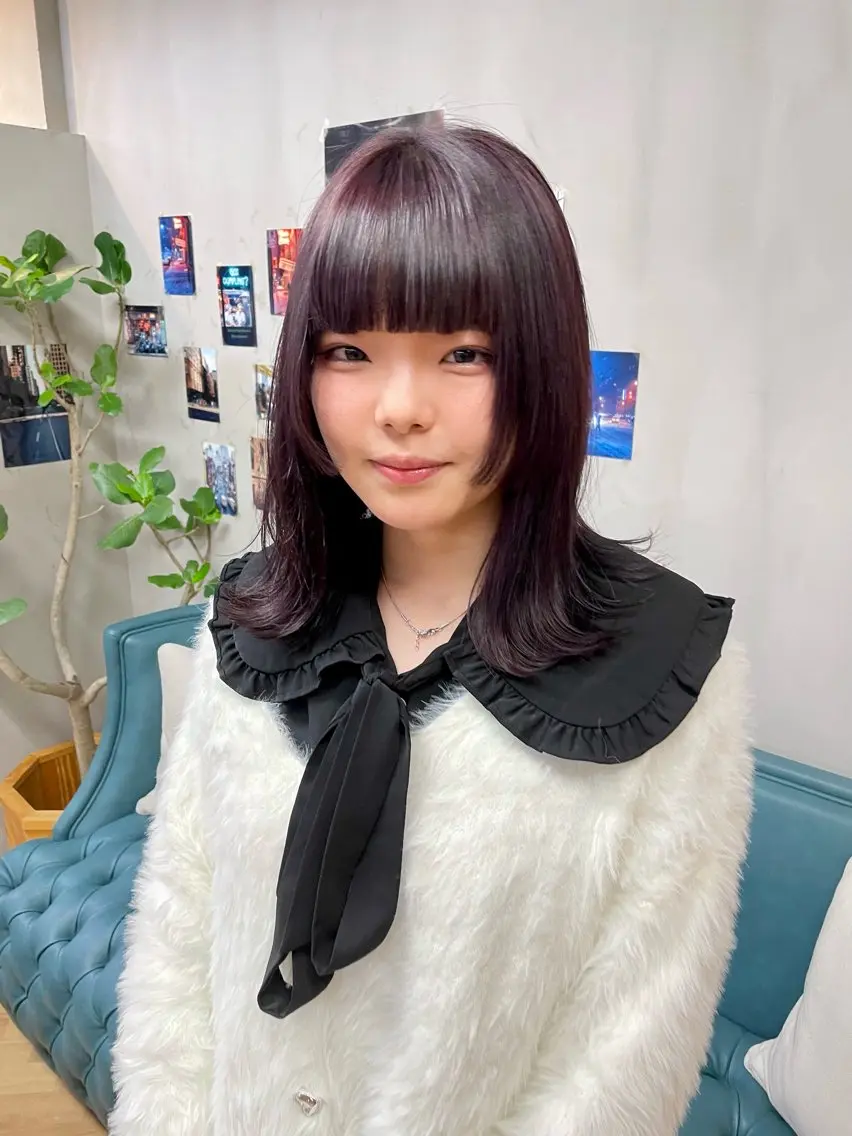 ミディアム カラー パーマ ヘアアレンジ メンズ ラベンダーカラー ラベンダーピンク ピンクカラー tatsumi/ボブ ウルフ/レイヤーのヘアスタイル