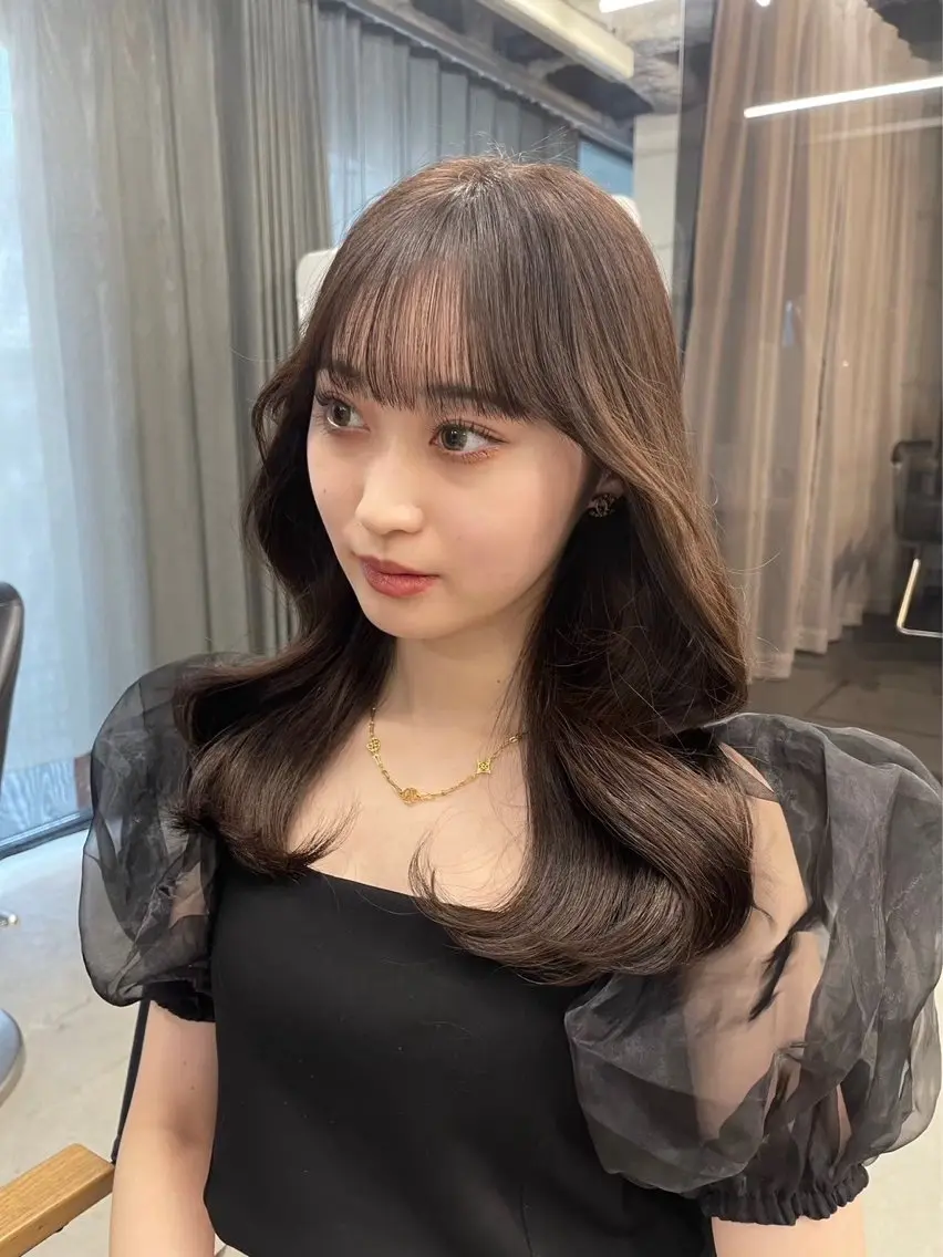 セミロング カラー 🖤韓国艶髪 RINA🖤のヘアスタイル
