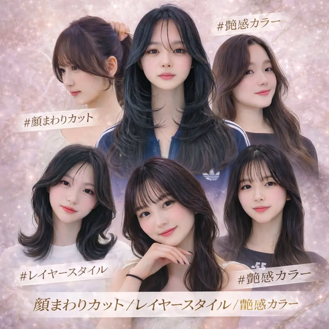 ロング カラー 透明感カラー くびれヘア 韓国風ヘア レイヤーカット カット ヘアカラー トリートメント レイヤー🇰🇷小顔 見せ顔周り💕トモミのヘアスタイル