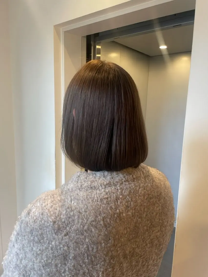 ミディアム パーマ ミディアムパーマ ボブ 新屋敷 パーマ/縮毛矯正のヘアスタイル