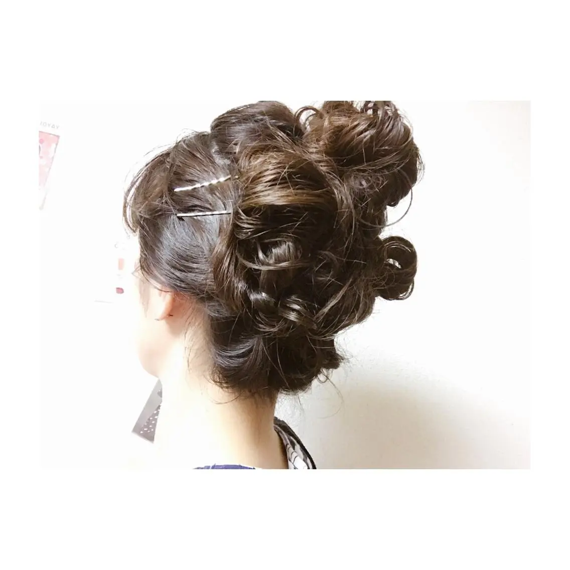 セミロング パーマ ヘアアレンジ くるくるパーマ aikoのヘアスタイル