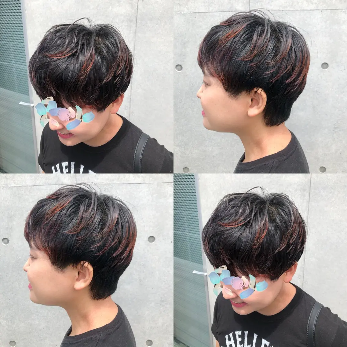 ショート カラー ブリーチ デザインカラー ハイライトカラー ハイライト 推しカラー✨ オタク美容師ユウカのヘアスタイル